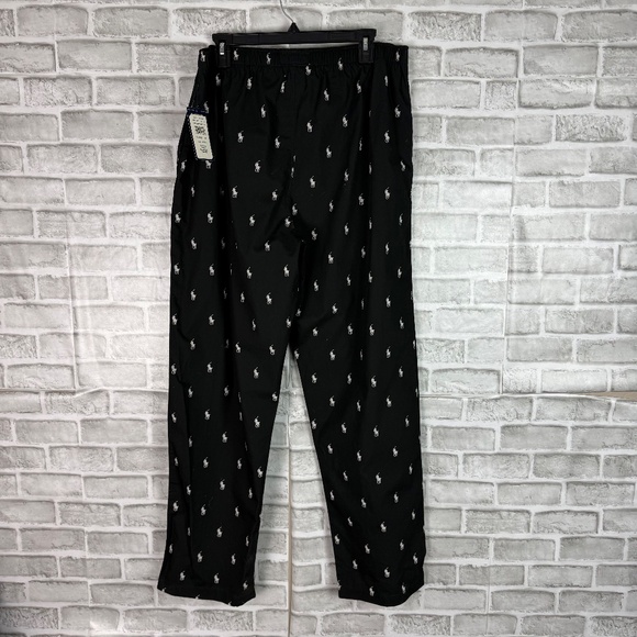 Polo Ralph Lauren All Cotton Black & White Pony AOP Pajama Pants NWT - Picture 4 of 4